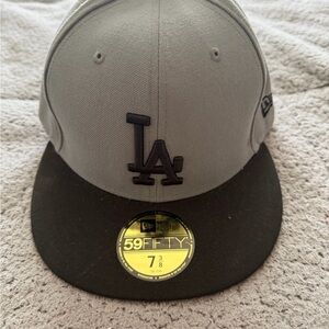 LA New Era Gray and Black Cap 7 3/8